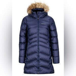 Marmot Montreal Down Puffer Parka Jacket Coat Women's Small Excellent Navy Blue